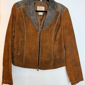 Cripple Creek Women's Brown Leather  Blazer